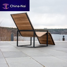 Contemporary sun lounger by Broberg & Ridderstrleteakstainless steelgarden