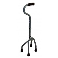 Walking stick with offset handle 548 bisquadripodheight-adjustable
