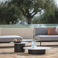 Contemporary coffee table BRANTAceramicstainless steel baseround