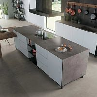 Porcelain stoneware kitchen worktop BOOSTindoorgraywhite