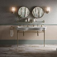 Countertop washbasin THE DOUBLE BUTTERMEREmetaldoublewithout hole