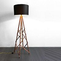Floor-standing lamp KULA metalwoodencontemporary