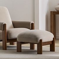 Contemporary ottoman Nilsfabricsolid woodrectangular