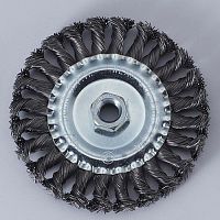 Knotted wheel brush cleaningfor grinding processesstainless steel