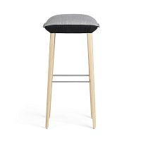 Contemporary bar stool SOFT STOOL BI H82 -Aleatherwooden baseupholstered