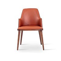 Contemporary chair ROMANO-Windoorleatherwalnut