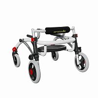 4-wheel mobility walker R82 Crocodileheight-adjustablewith seatwith elbow-rest
