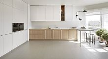 Contemporary kitchen ROBLE NATUR BLANCO ROTOwoodenhandlelesslacquered