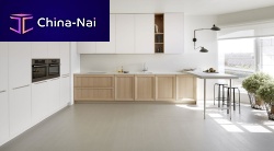 Contemporary kitchen ROBLE NATUR BLANCO ROTOwoodenhandlelesslacquered