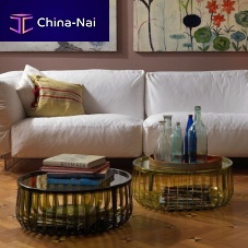 Contemporary coffee table PANIER polycarbonatepolycarbonate baseround