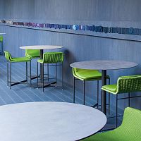 Contemporary bar stool HERONropesteel basegarden