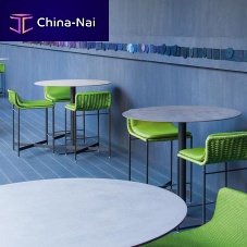Contemporary bar stool HERONropesteel basegarden