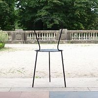 Contemporary chair L'ASSISEgardensteelsteel base