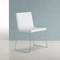 Contemporary chair ELLEindoorleatherchromed metal base