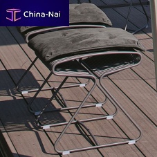 Contemporary stool BOSSlacquered metal baseupholsteredsled base