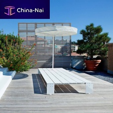 Contemporary garden bench Sit-inpainted steelextruded aluminumwithout backrest