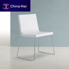 Contemporary chair ELLEindoorleatherchromed metal base
