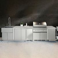 Outdoor kitchen DISTINCTION DIS-LIN-I9Bcontemporarystainless steelisland