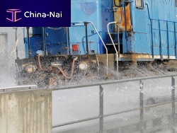 Railway vehicle washing system water