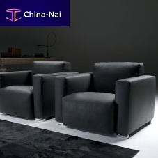 Contemporary armchair ATHOS MINIleatherfabricwith removable cover