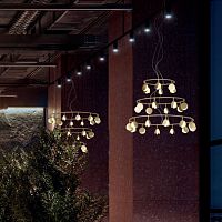 Contemporary chandelier SHELL metalcommercialring-shaped
