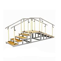 Straight rehabilitation staircase KD-FTI-04with 2 handrailswith ramp
