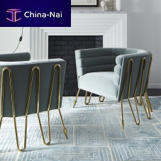 Contemporary club chair MAXIMEvelvetpolished brass