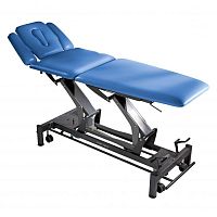 Electric massage table Montane Alps on casterswith adjustable height backrest3-section