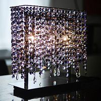 Table lamp LINEA polished stainless steelcrystalcontemporary