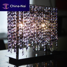 Table lamp LINEA polished stainless steelcrystalcontemporary