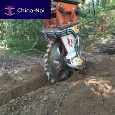 Diamond band saw for concreteexcavator mounted