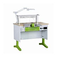 Dental laboratory workstation with light JT-52with shelvestabletopstainless steel