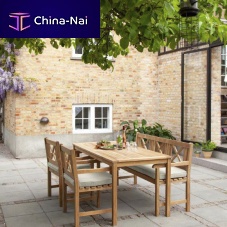 Contemporary dining table Rosenborg mahoganyteakteak base