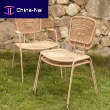 Contemporary garden chair Sillageoutdoorwickersteel base