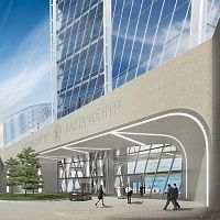 Stick system curtain wall LAKHTA CENTER, ST. PETERSBURGglassstainless steel