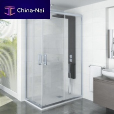 Sliding shower screen MANHATTANcornerfor alcovestempered glass
