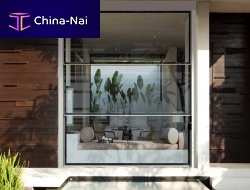 Aluminum window RW 100 Ttelescopicguillotinedouble-glazed