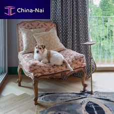 Louis XV style fireside chair LISIEUX fabricleatheroak
