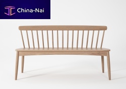 Contemporary garden bench TW17 teakoakwith backrest