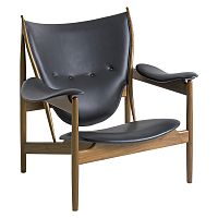 Scandinavian design armchair CHIEFTAINSleatherteakwalnut