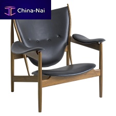 Scandinavian design armchair CHIEFTAINSleatherteakwalnut
