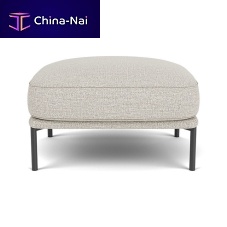 Contemporary pouf Natural fabricrectangulargray