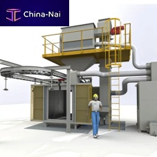 Overhead conveyor shot blasting machine for metalautomaticcontinuous