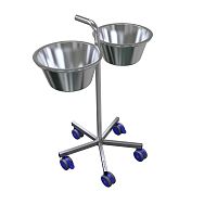 Double bin surgical basin stand 233221trolley-mountedstainless steel