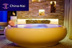 Round bathtub INFINITY POOLfree-standingprofessionalcontemporary