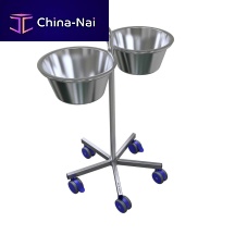 Double bin surgical basin stand 233221trolley-mountedstainless steel