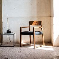 Contemporary chair LINEA : 1001 POindoorfabricoak