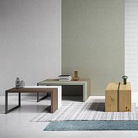Contemporary coffee table LABELlacquered woodmetal basewooden base