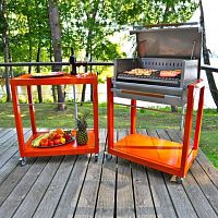 Charcoal barbecue ARUBA MSET on castersstainless steel