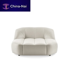 Contemporary chaise longue Cloud fabricleatherwooden